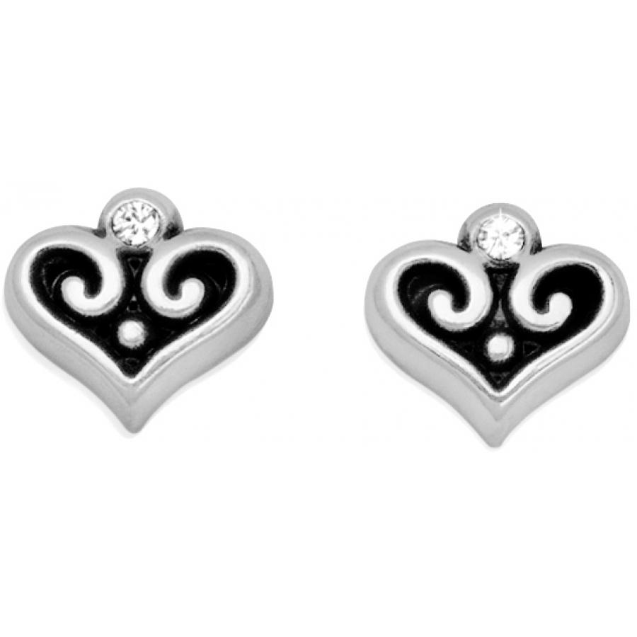 Alcazar Heart Mini Post Earrings Front View