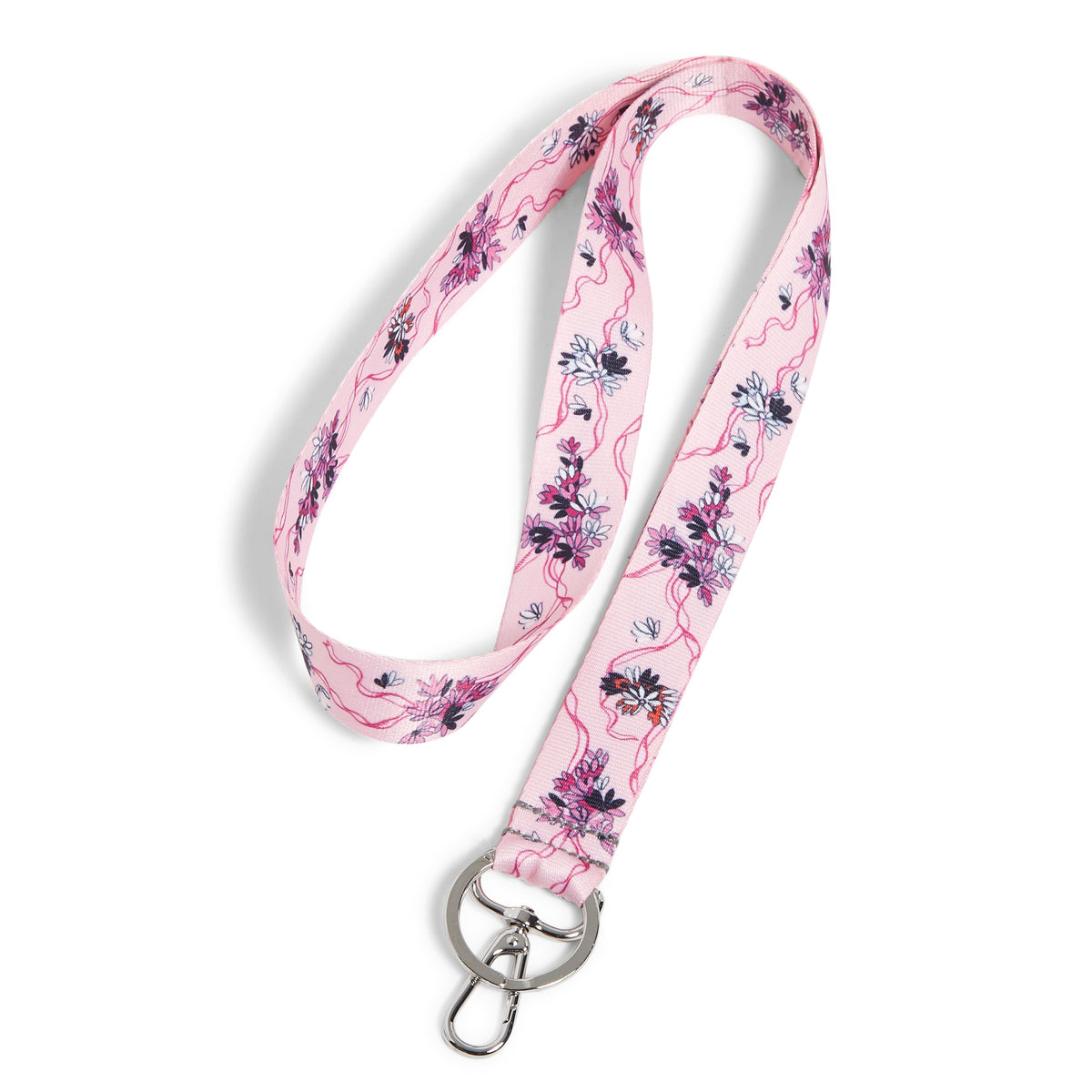 Vera Bradley Wide Lanyard Hope Blooms Pink 