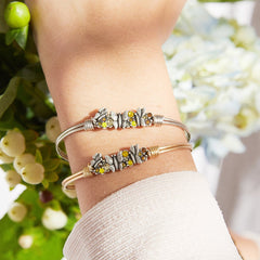 Spring Butterfly Medley Bangle Bracelet model image