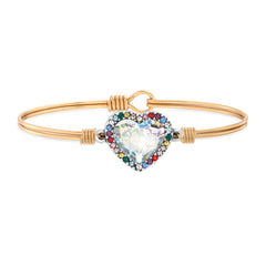 Crystal Ombre Heart Bangle Bracelet 