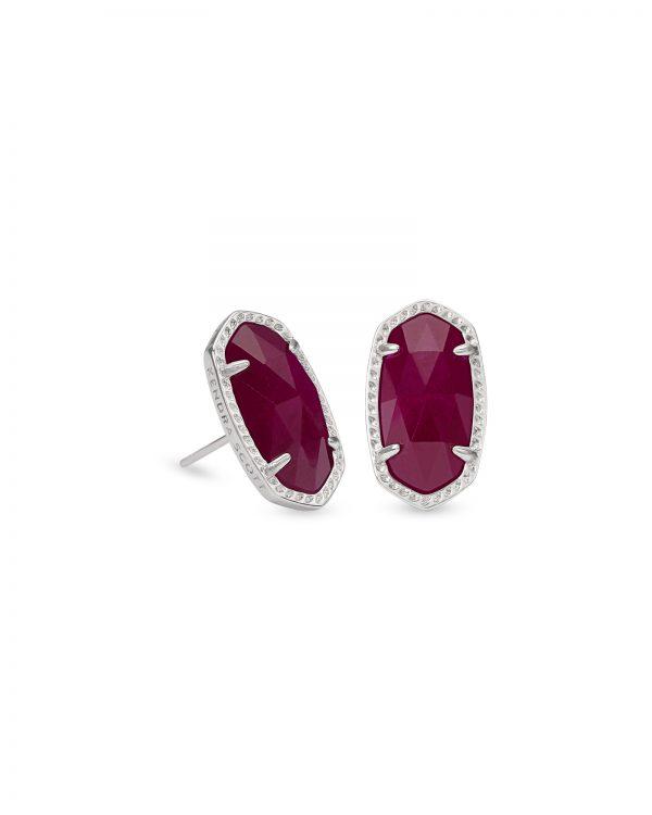 Kendra Scott Ellie Rhodium Maroon Earrings