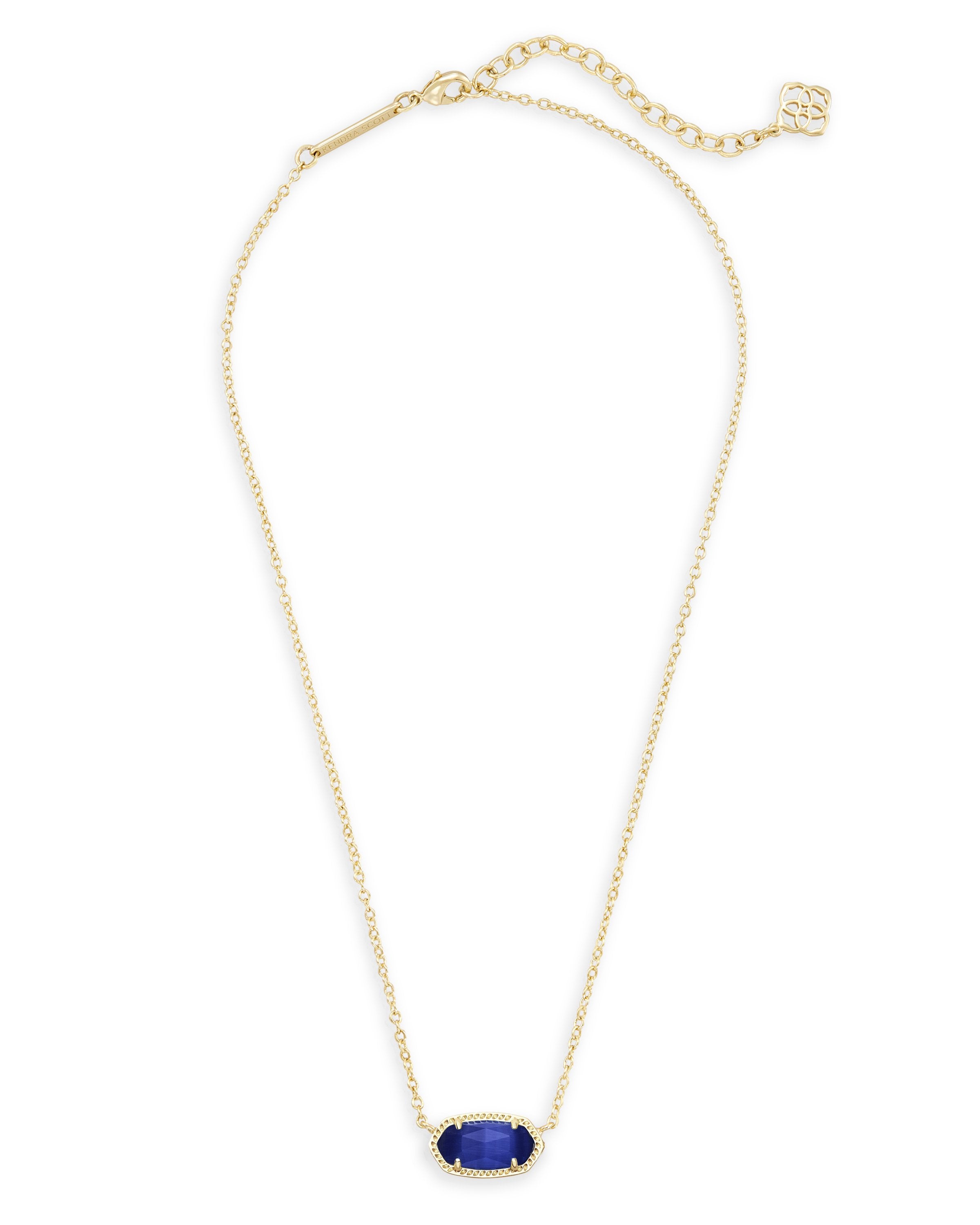 Elisa Gold - Cobalt Cat's Eye Necklace Chain View