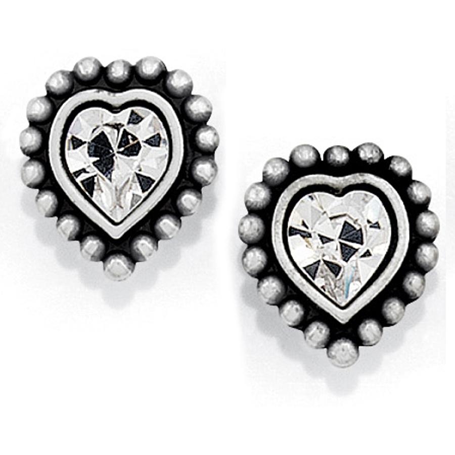 Shimmer Heart Mini Post Earrings Front View