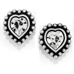 Shimmer Heart Mini Post Earrings Front View