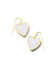Heart Drop Earrings In Gold Iridescent Drusy - Image 1 - Kendra Scott