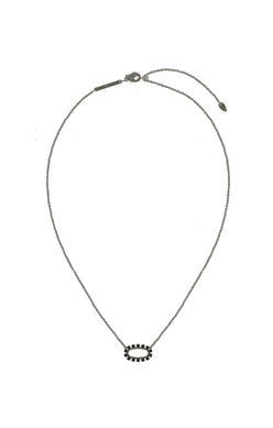 Elisa Open Frame Necklace Gunmetal Black Spinel