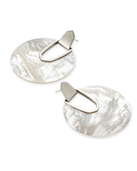 Diane Silver Statement Earrings - Ivory Mother Of Pearl