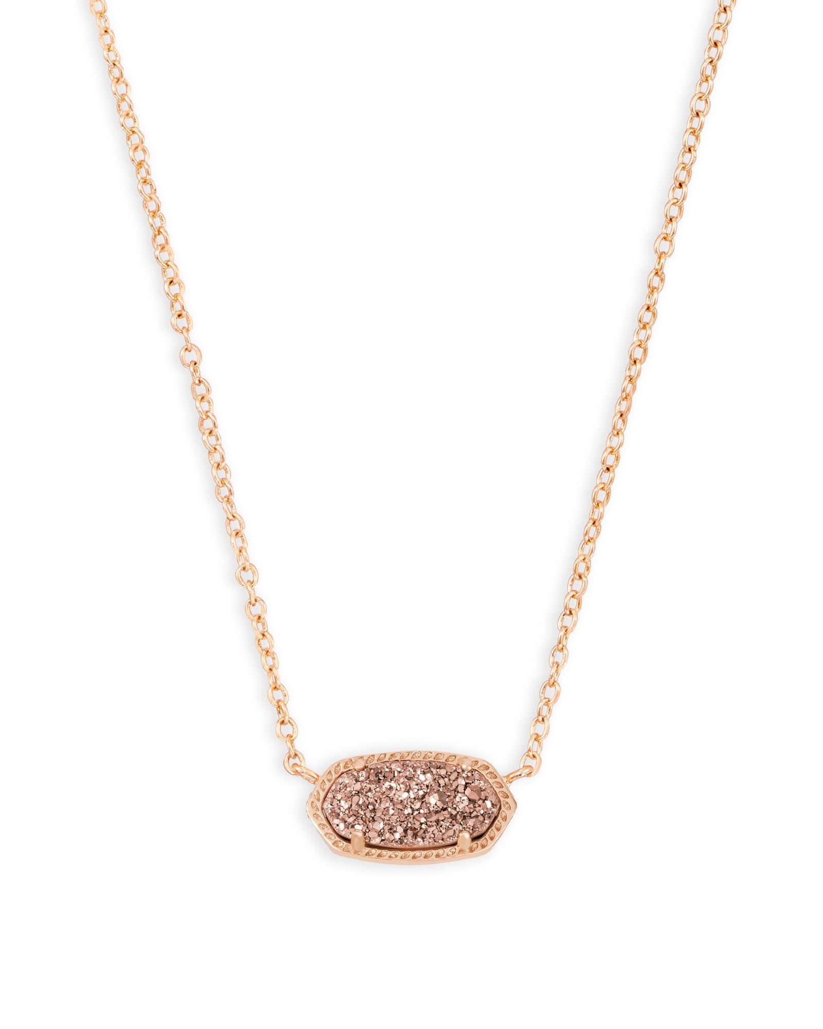 Elise Rose Gold - Drusy Necklace Front View