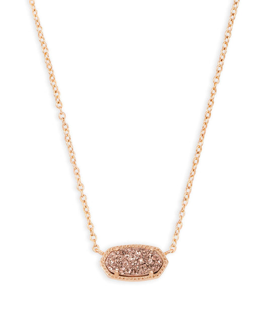 Elise Rose Gold - Drusy Necklace Front View 1600