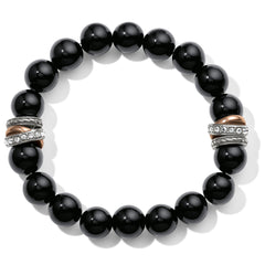 Neptune's Rings Black Agate Stretch Bracelet Front View