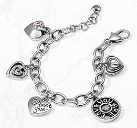 Power Silver of Pink 2018 Bracelet Front View