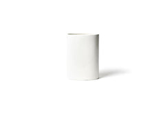 White Small Dot - Mini Oval Vase Back View