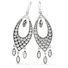 Pebble Disc Marquise Statement French Wire Earrings