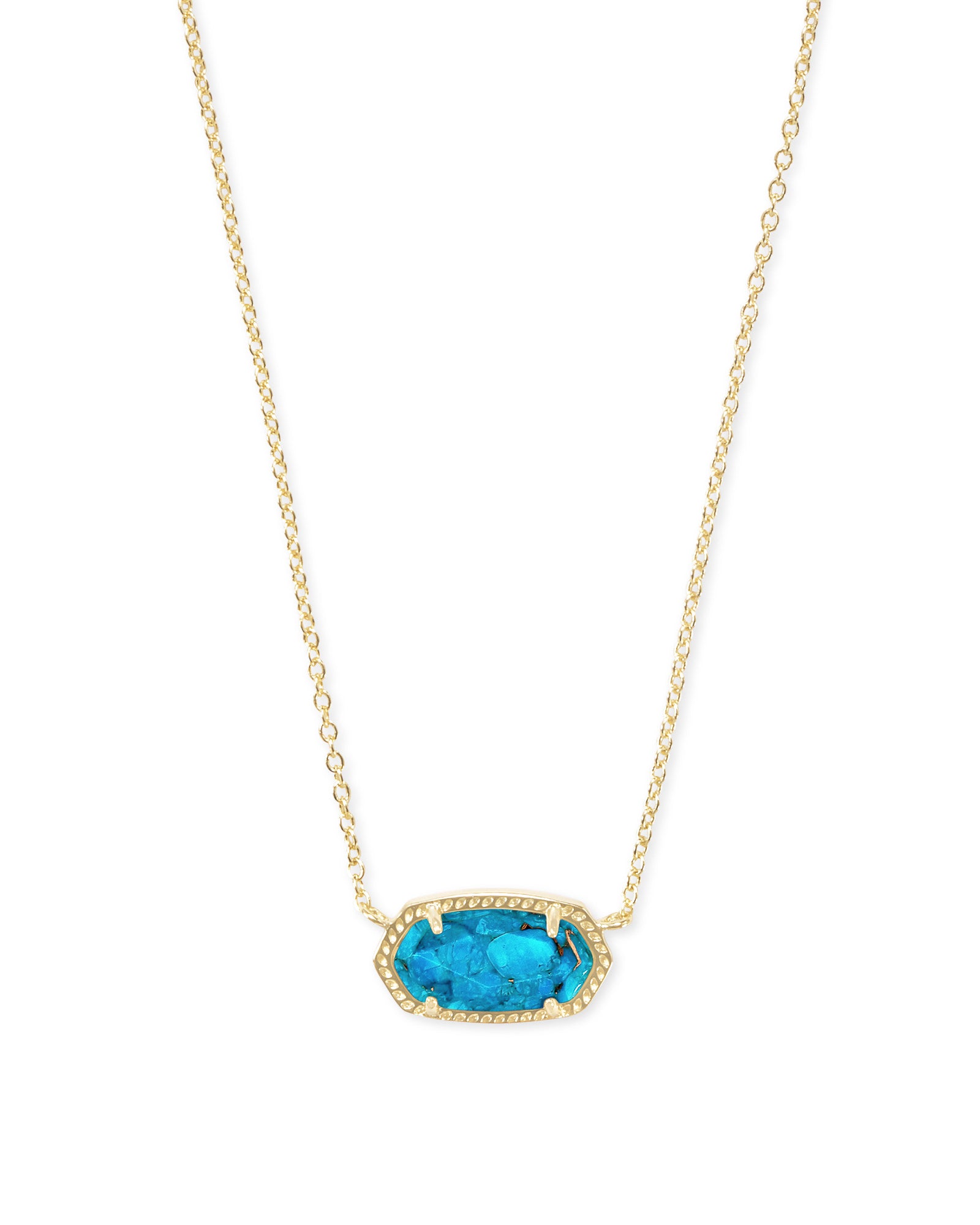 Elisa Gold - Bronze Veined Turquoise Necklace Front View