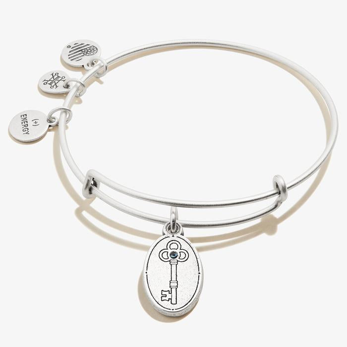 Key To Wisdom Charm Bangle Silver 