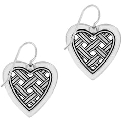 Love Cage Heart French Wire Earrings Back View