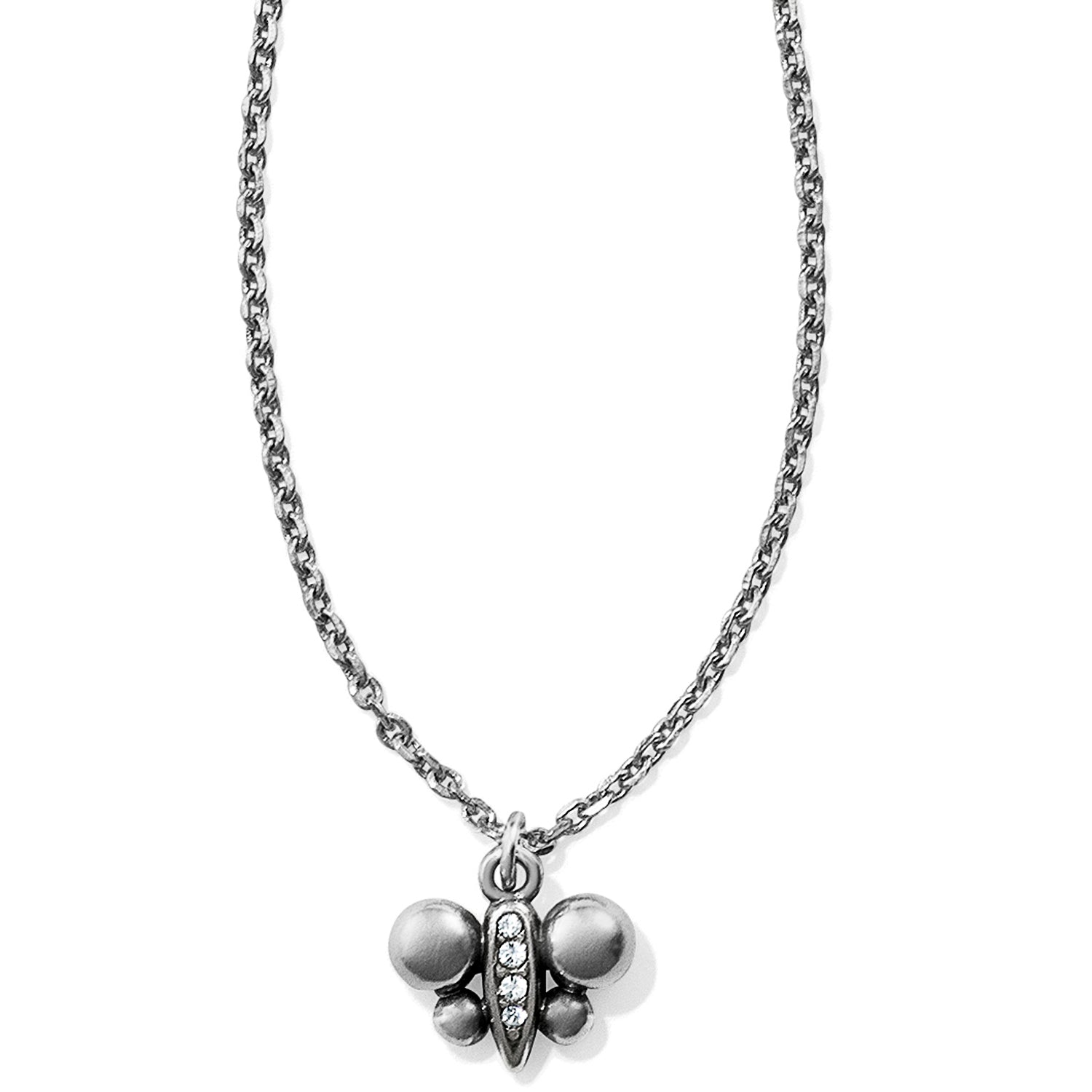 Meridian Silver Petite Butterfly Necklace Front View
