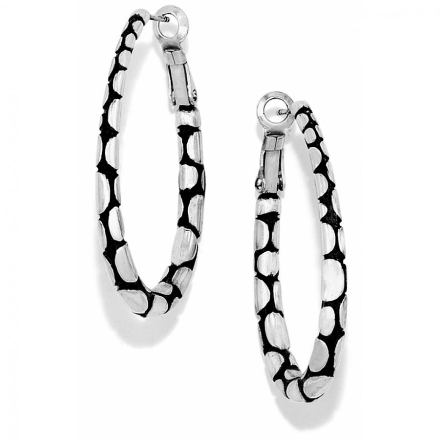 Pebble Oval Hoop Earrings Front View