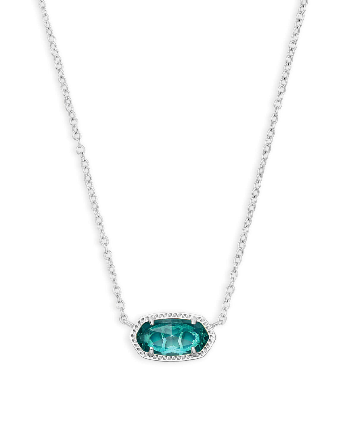 Kendra Scott Elisa Silver Pendant Necklace In London Blue