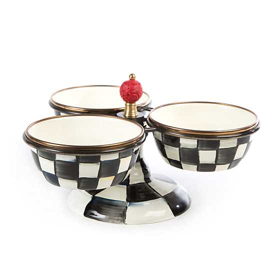 Mackenzie Childs Courtly Check Enamel Tripliciy