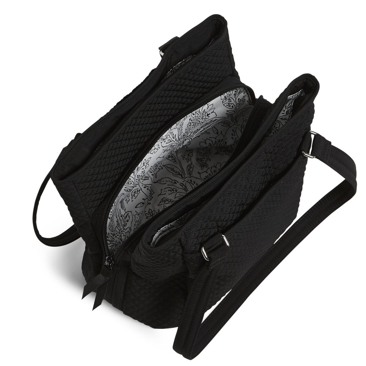 Multi-Compartment Shoulder Bag - Classic Black