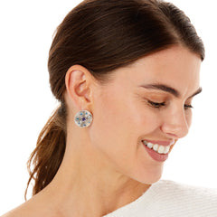 Halo Rays Round Post Earrings Model View