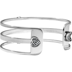 Christo Silver Narrow Cuff Bracelet Front View