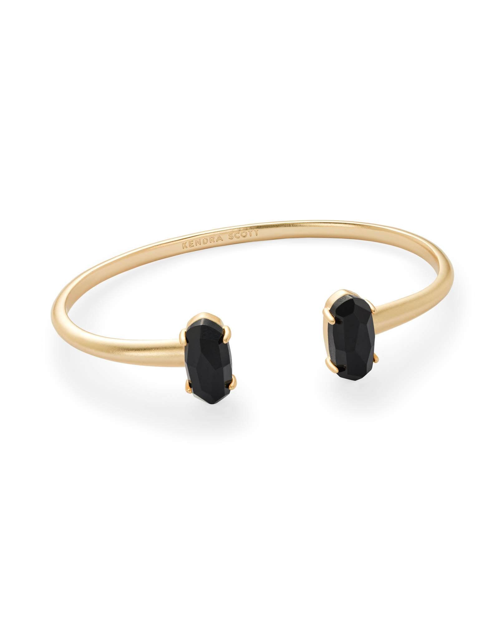Edie Gold Black Opaque Glass Bracelet