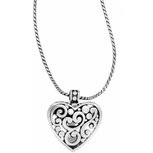 Contempo Heart Badge Clip Necklace Front View 900