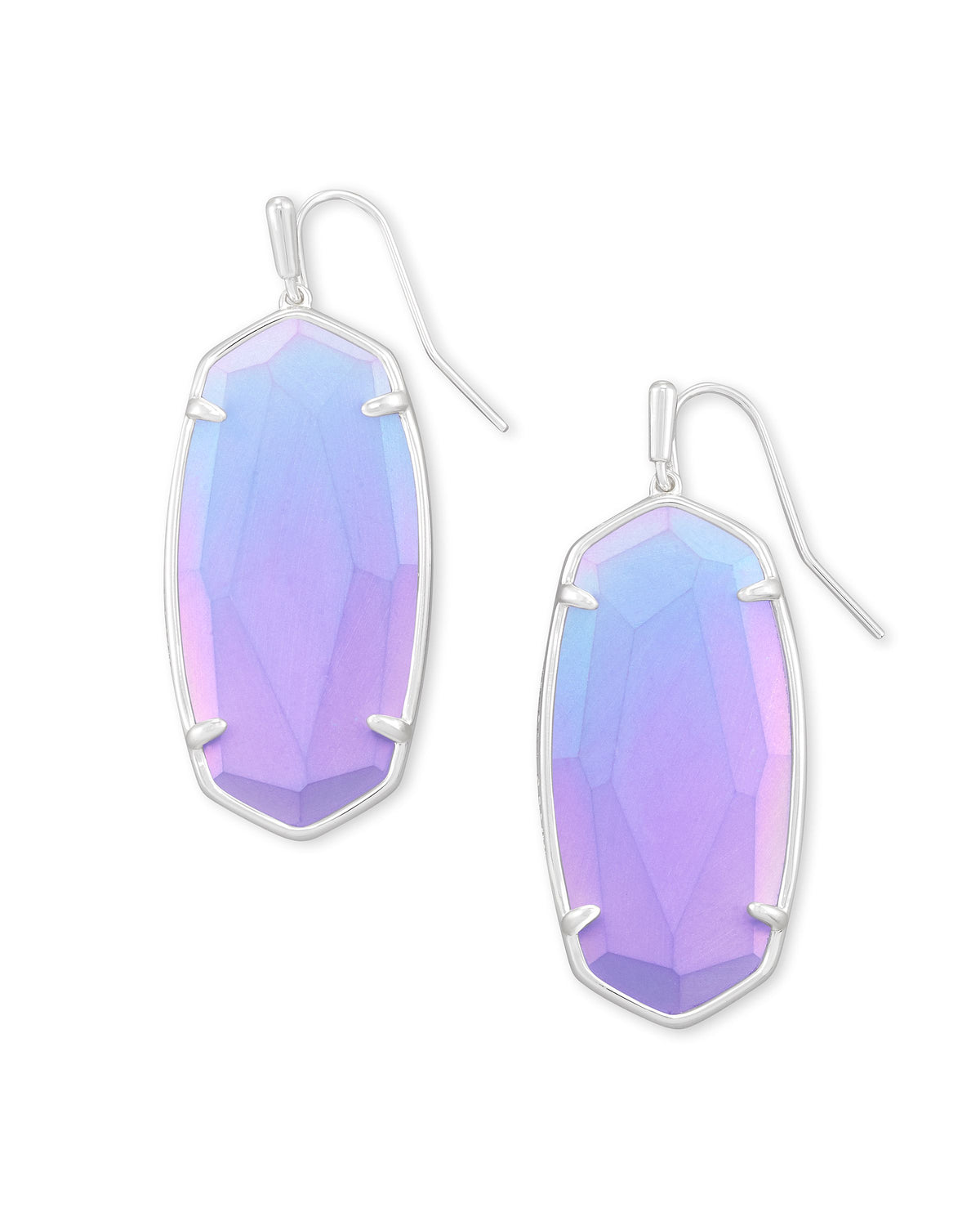 Kendra Scott Faceted Elle Drop Earrings Bright Silver