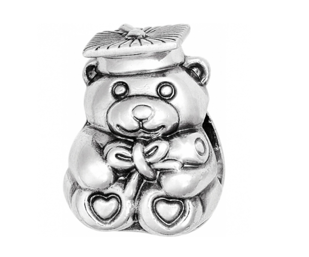 Grad Silver Bear Charm Front View