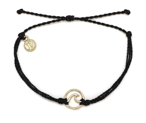 Pura Vida Wave Gold Bracelet Black