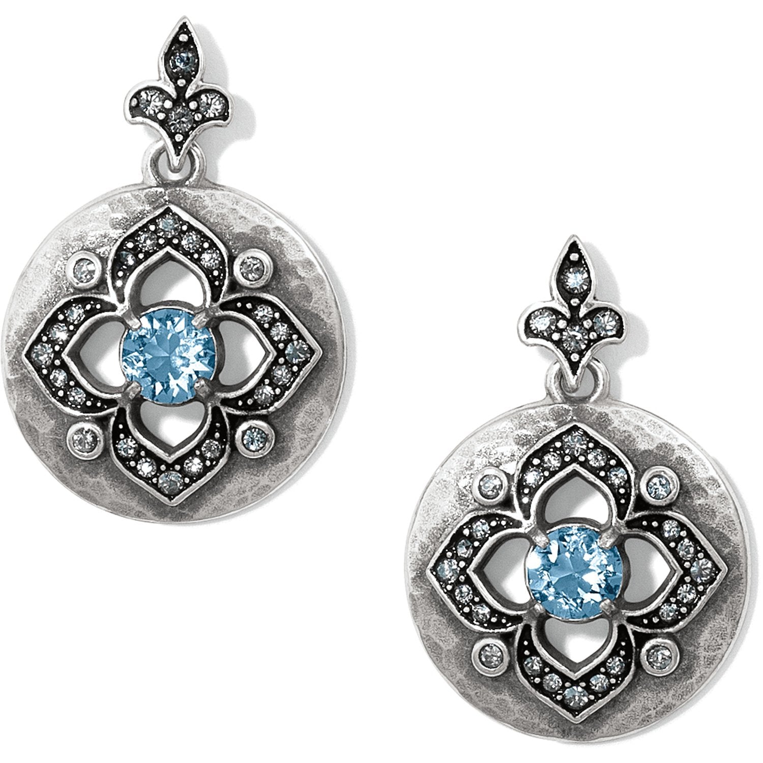 Sahara Silver Blue Small Dot Post Earrings Front View