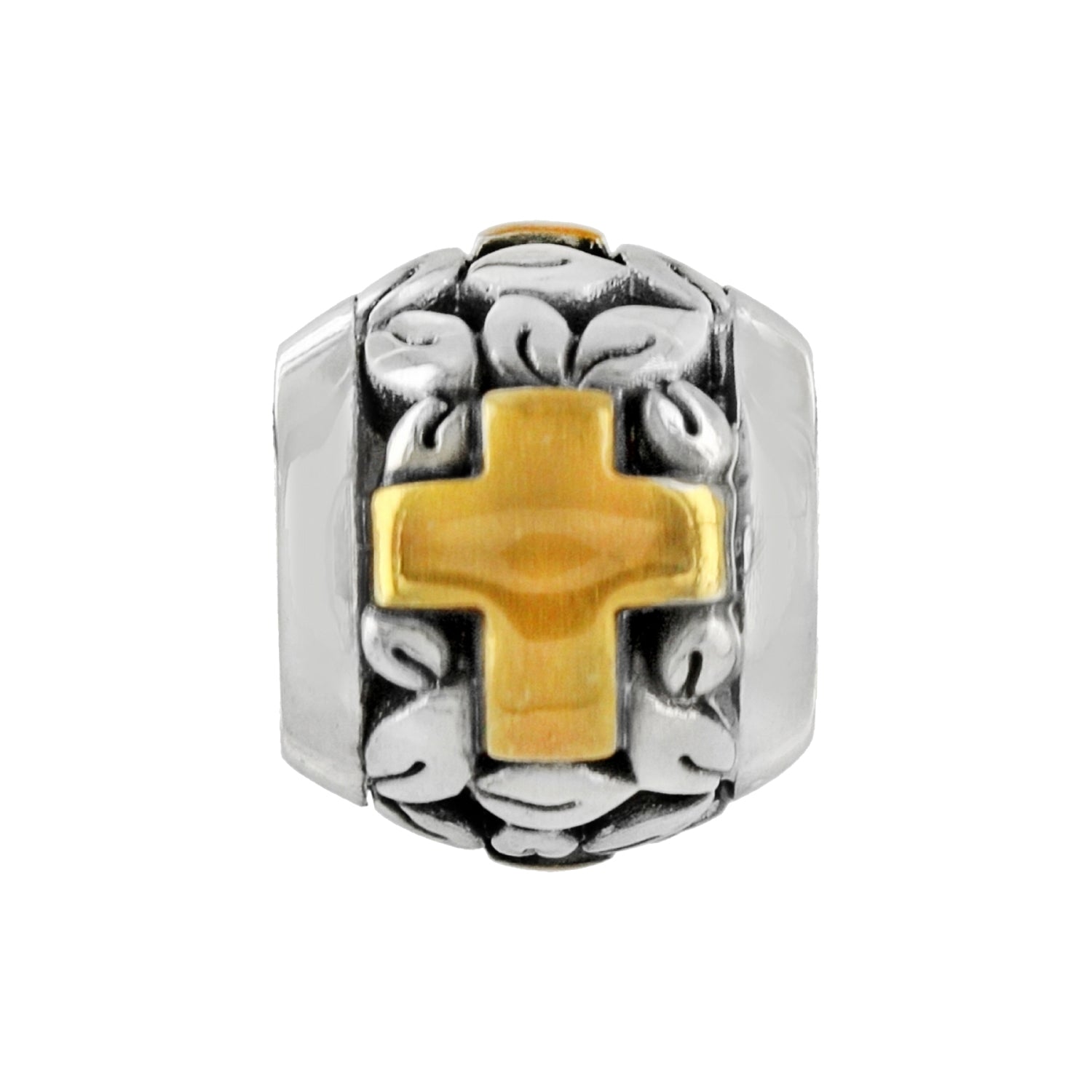 Poetic Gold Cross Bead Front View