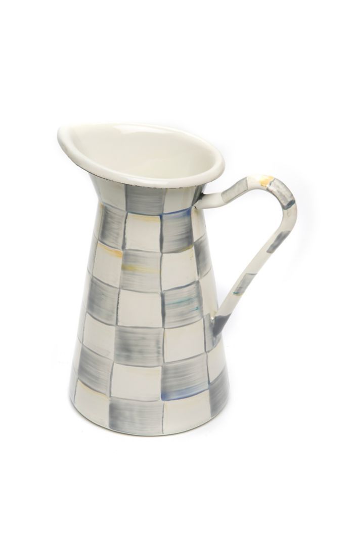 Sterling Check Enamel Practical Pitcher - Medium