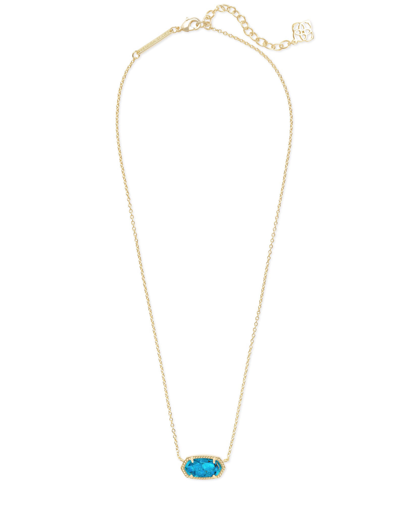 Elisa Gold - Bronze Veined Turquoise Necklace