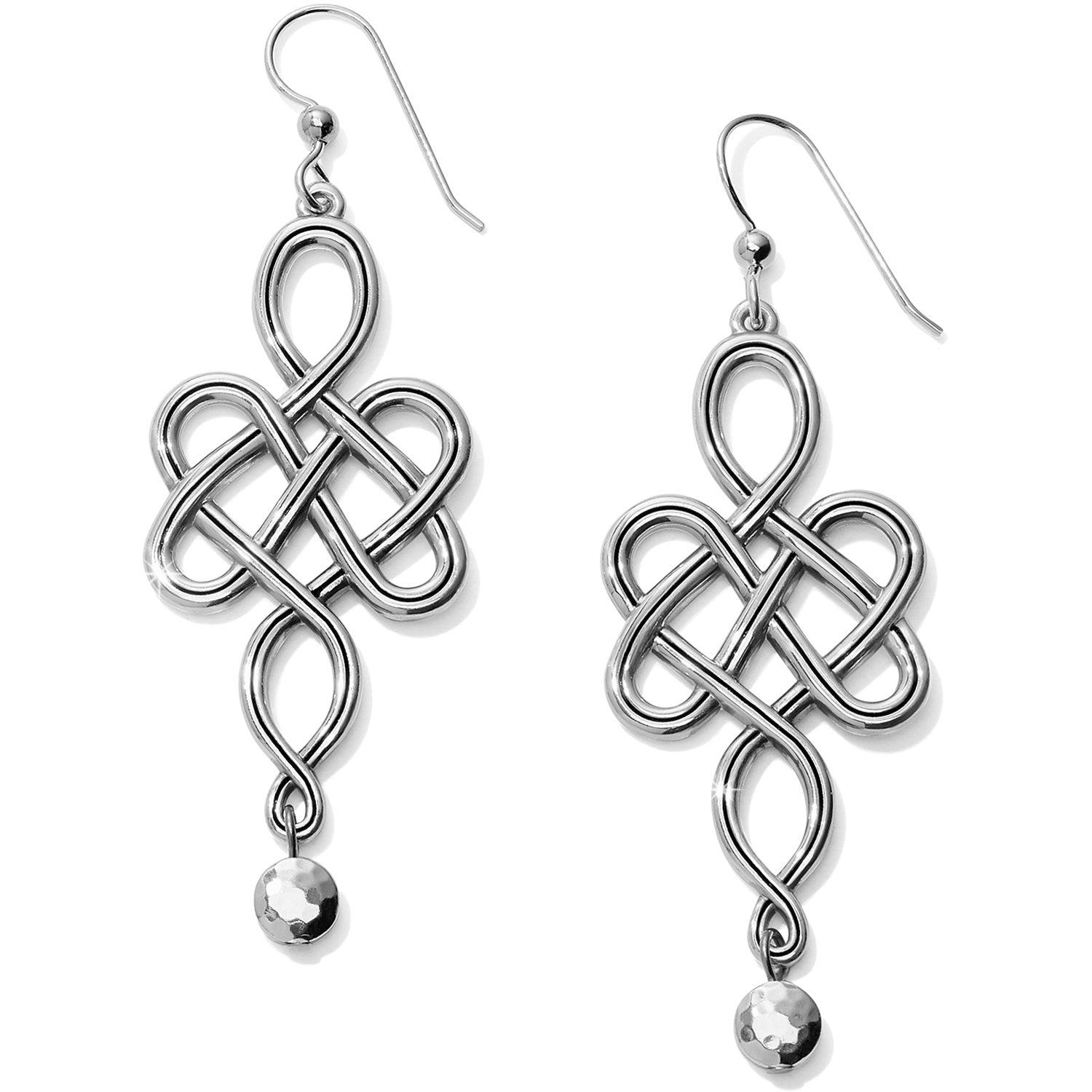Interlok Endless Knot French Wire Earrings Front View