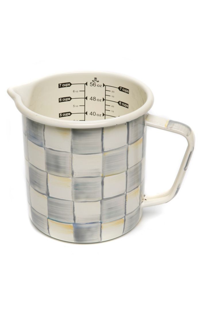 MacKenzie-Childs Sterling Check Enamel 7 Cup Measuring Cup