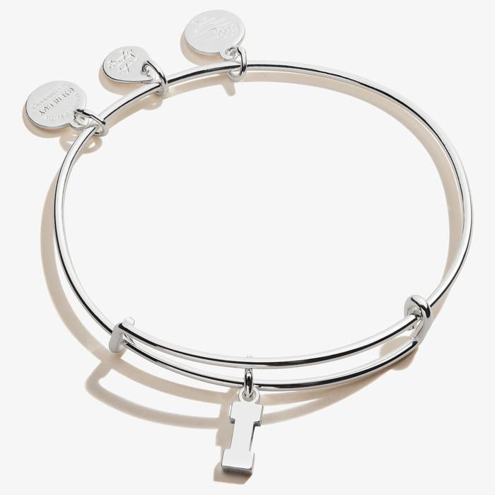 Initial I Charm Bangle Silver 