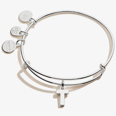 Initial T Charm Bangle Silver 