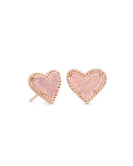 Ari Rose Gold Pink Drusy Earrings