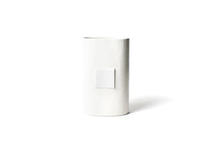 White Small Dot - Big Oval Vase Front View