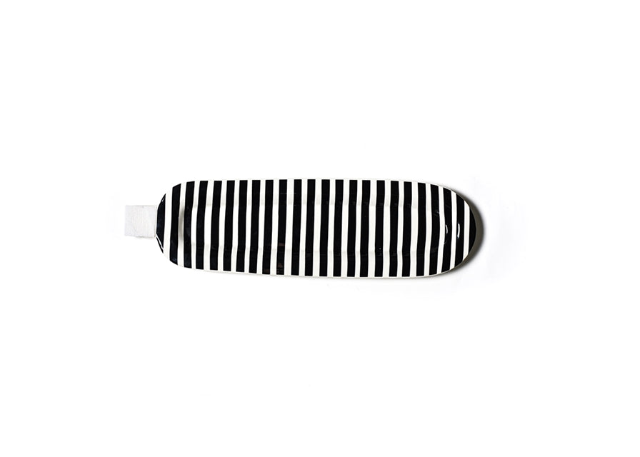 Black Stripe Mini Skinny Oval Platter