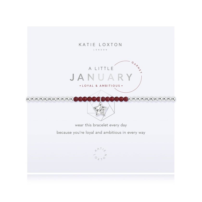 A Little Birthstone January Garnet Bracelet Card View