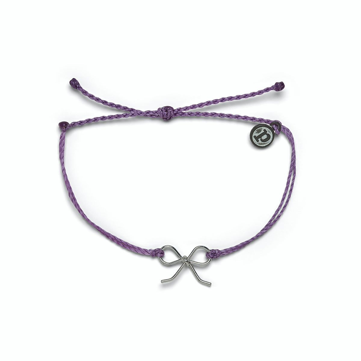 Pura Vida Bow Charm Silver Purple