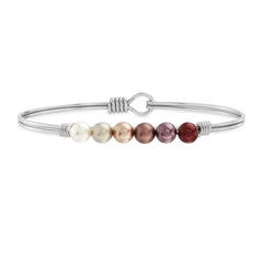 Luca and Danni Crystal Pearl Bangle Bracelet in Fall Ombre