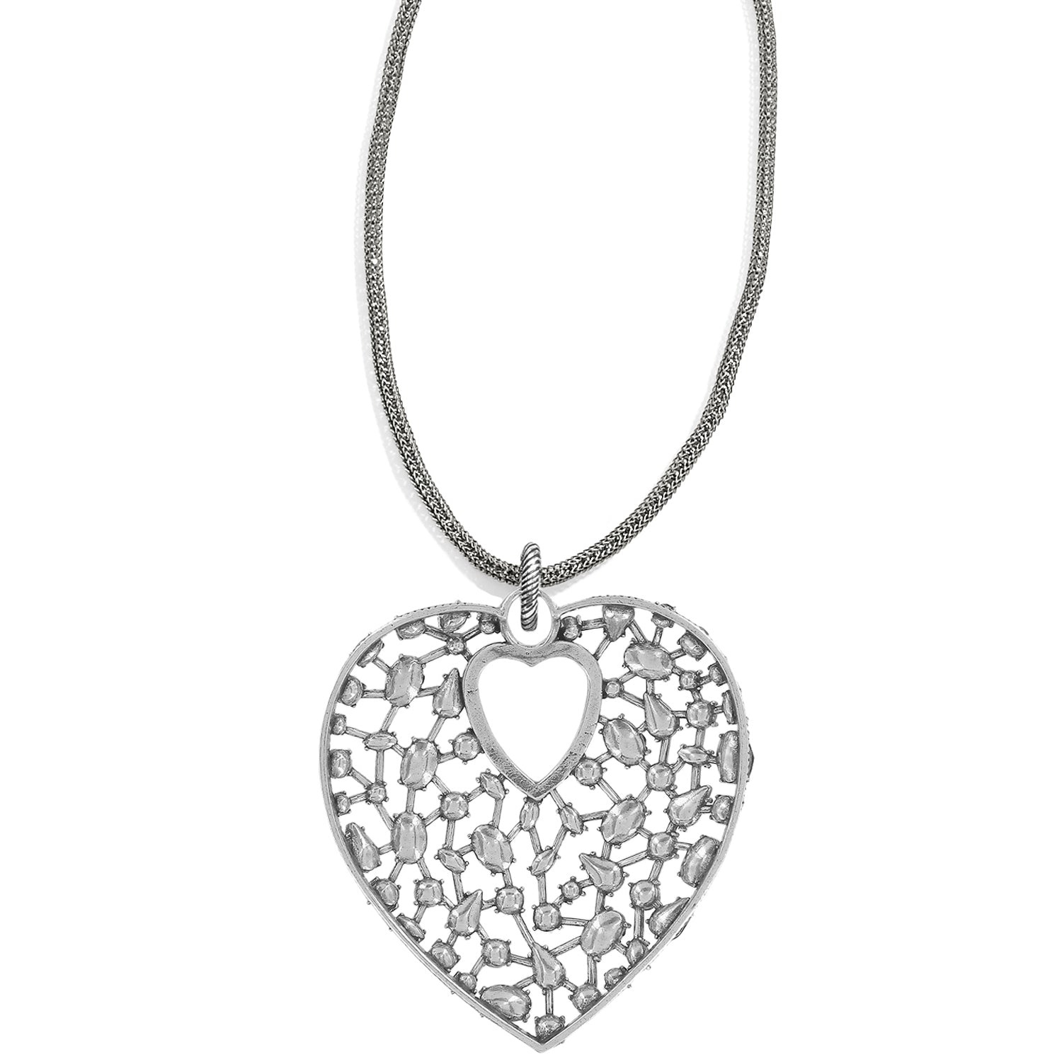 One Silver Love Convertible Heart Necklace