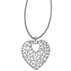 One Silver Love Convertible Heart Necklace Back View