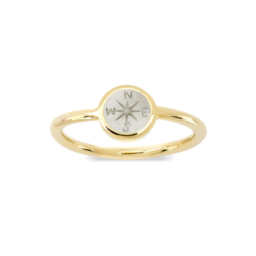 Luca and Danni Compass Ring Gold Size 8