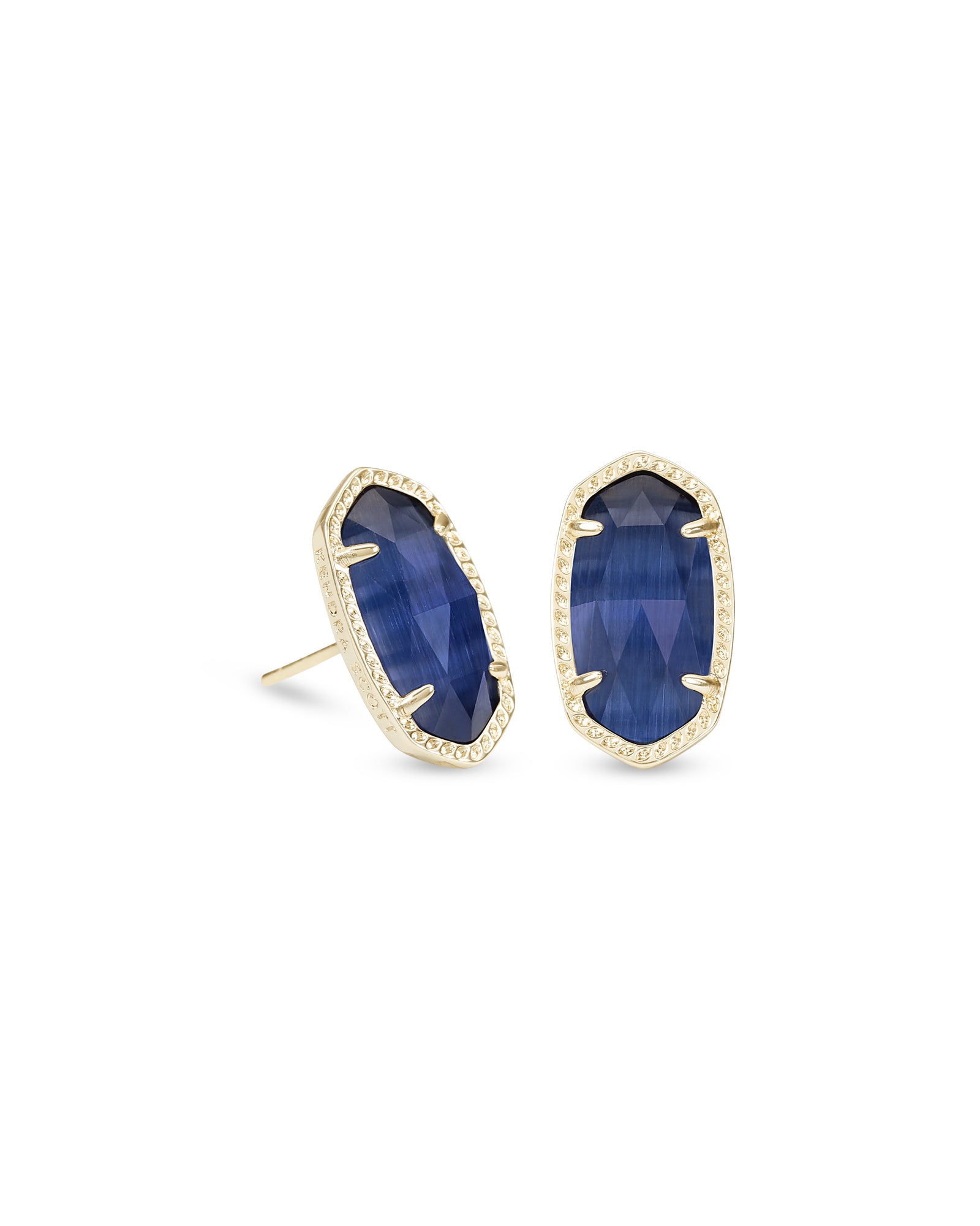 Ellie Gold Navy Earrings